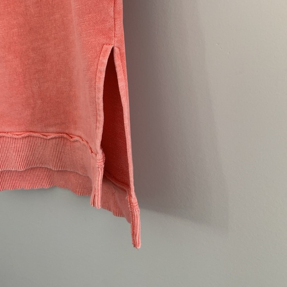 Anthropologie Pilcro Imogen Seamed Tunic Top Sweatshirt Coral Size Medium - Picture 6 of 14
